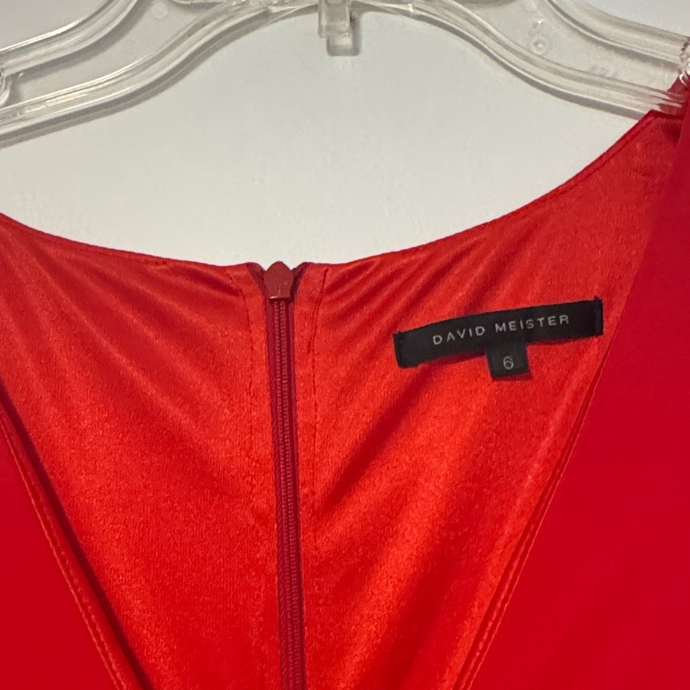 David Meister Vibrant Red Gown